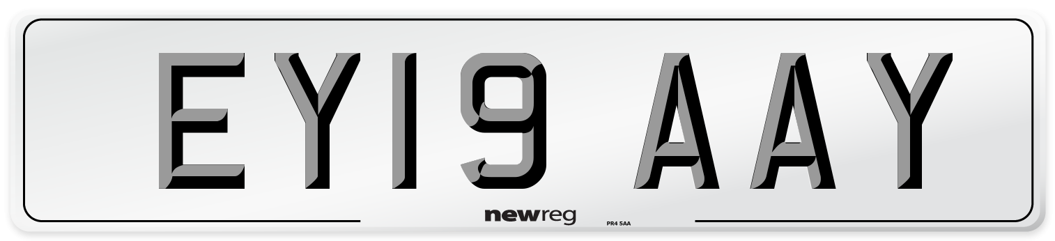 EY19 AAY Number Plate from New Reg
